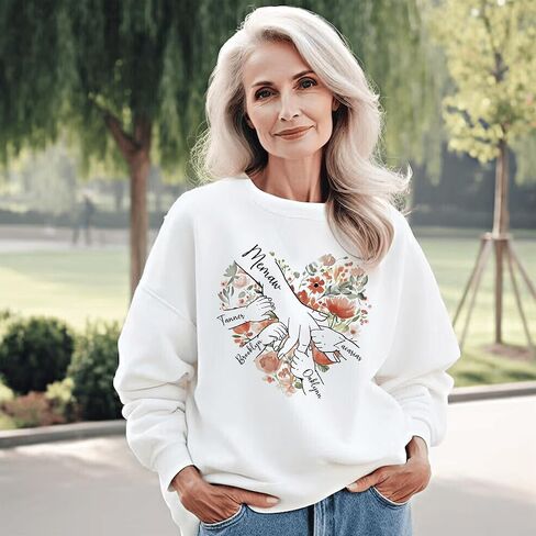 Personalized Grandma Shirt with Kid's Name, Custom Mom Shirt for Mother's Day, Women Gift Shirt for Nana Mimi Gigi Mama in Saudi Arabia