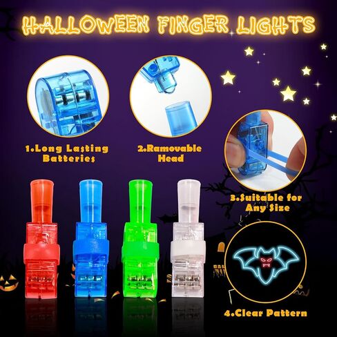24 Pack Animal Light Up Finger Lights Party Favors for Kids, Treasure Box Goodie Bags Christmas Stocking Stuffers, Glow in The Dark Toys Bulk Classroom Prizes Party Supplies Birthday Gift in Kuwait
