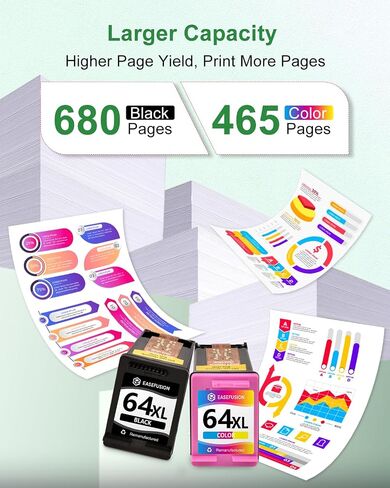 63XL Replacement for HP Ink 63 63XL Ink Cartridges Combo Pack Black and Color Compatible with HP Envy 4520 OfficeJet 3830 4650 5255 5258 DeskJet 3630 Printer Ink Cartridges in Saudi Arabia