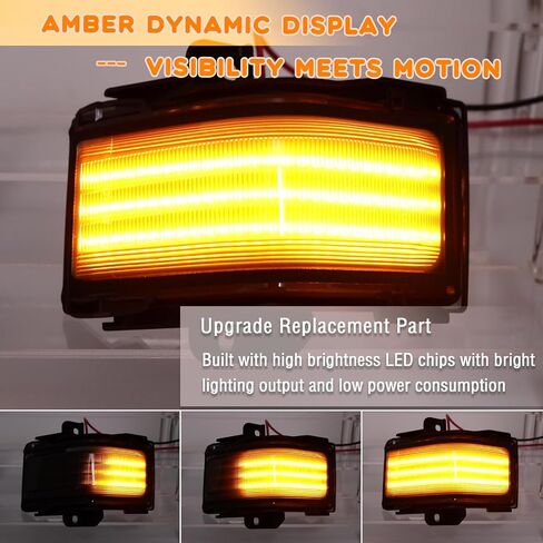 LED Rear Side Mirror Light DRL Amber Sequential Turn Signal Lamp Feature Kit for Ford 2015-2022 F150 2017-2022 F250 F350 F450 super duty,Full LED Side Marker Mirror Lamp,2pc in Saudi Arabia