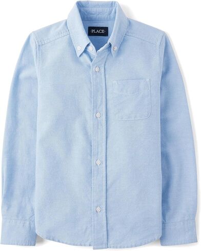 The Children's Place Baby Boys And Toddler Boys Long Sleeve Oxford Button Down Shirt,Lt Blue,6-9MONTHS in Saudi Arabia