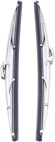 12" Polished Stainless Steel Front Windshield Wiper Blades Pair Set Universal for cars in Saudi Arabia