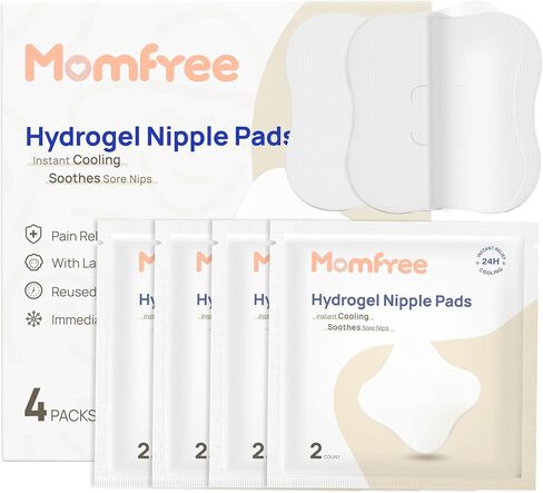 Hydrogel Nipple Gel Pads for Breastfeeding: Soothing Nursing Pads Reusable Instant Cooling Relief | Promotes Healing Irritated Nipples - 6Packs in Saudi Arabia