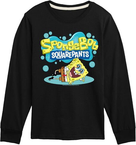 ملابس هجينة - SpongeBob Squarepants - تمتد - توددر وشباب تي شيرت رسومات طويلة الأكمام in Kuwait