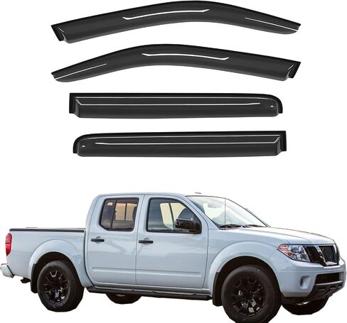 Window Visors Compatible with 2004-2012 Chevy Colorado/GMC Canyon Crew Cab Wind Deflectors Sun Rain Guards 4pcs 94133 in Kuwait