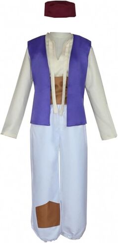Mens Arabian Prince Costume Uniform Fairy Tale Cosplay Suits Halloween Outfits Full Set With Hat in Saudi Arabia