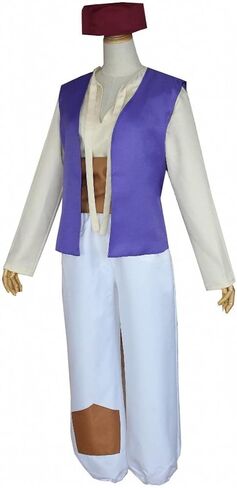 Mens Arabian Prince Costume Uniform Fairy Tale Cosplay Suits Halloween Outfits Full Set With Hat in Saudi Arabia