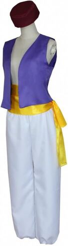 Mens Arabian Prince Costume Uniform Fairy Tale Cosplay Suits Halloween Outfits Full Set With Hat in Saudi Arabia