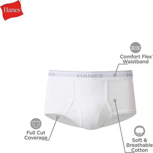 حزمة Hanes Men's Pack ، ملخصات القطن ، ملابس داخلية رطوبة ، تنفس ، أبيض ، 6 عبوات in Saudi Arabia