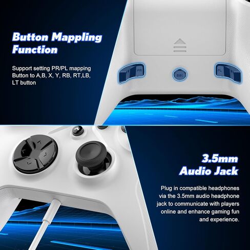 Wireless Controller for Xbox One, Xbox Series X/S, Xbox One X/S, PC, with Dual Vibration/6-Axis Motion Control/3.5mm Audio Jack/Multi Touch Pad/Programming with Turbo Macro Function Grey in Saudi Arabia