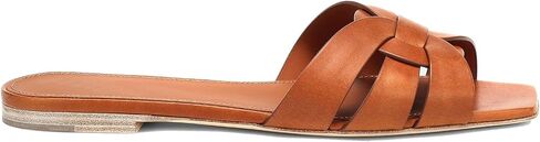 Theshy Women Women's Flat Sandals Square Toe Patent Patent Leath in Kuwait