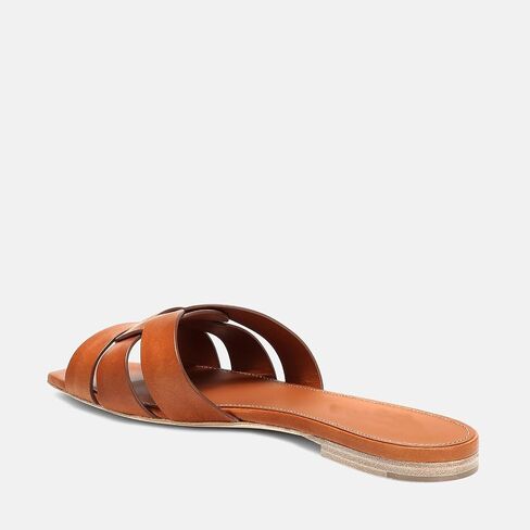 Theshy Women Women's Flat Sandals Square Toe Patent Patent Leath in Kuwait