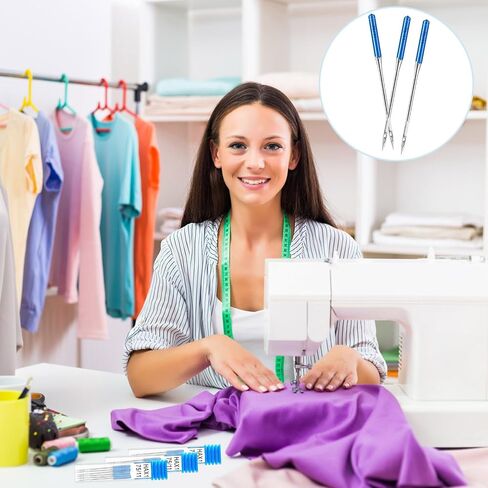 50pcs إبر آلة الخياطة ، إبرة خياطة شقة شاملة النقطة العادية مع الحجم في HAX1 65/9 ، 75/11 ، 90/14 ، 100/16 ، 110/18 ، إبر الآلة للمغني ، الأخ ، آلة الخياطة المنزلية (5 ألوان) in Kuwait