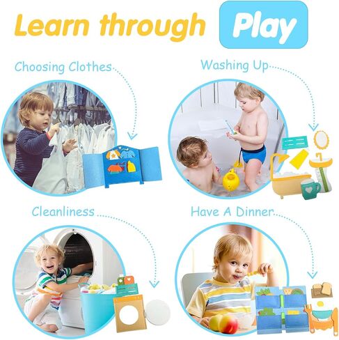 Montessori Farm Busy Book for Toddlers,Montessori Toy for 3 4 5 Years Old Boy Girl-Busy Quiet Book with Life Skills,Color Sorting,Counting Number for Autism Sensory Toy,Toddler Toy for Airplane Travel in Saudi Arabia
