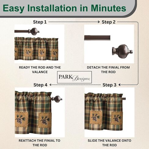 Scotch Pine Pinecone Curtain Valance 60" by 14" in Saudi Arabia