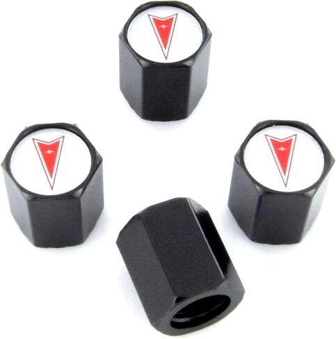 أغطية صمام جذع شعار الإطارات لبونتياك (أحمر على الأسود) in Kuwait