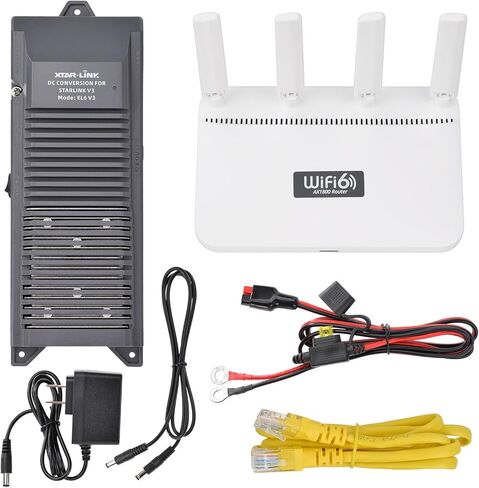 56V POE Power Supply EL6 SET for Starlink Gen 3 DC Conversion Kit - Integrated 12/24V-56V Converter, PoE Injector, 12V Regulator - for Starlink Gen3 Internet Kit Satellite (with Wifi6E Router) in Kuwait