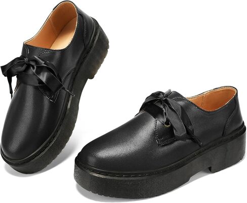 BEAUSEEN Women's Leather Platform Loafers - Slip On Walking Shoes Lightweight Thick Sole with Arch Support | Retro Comfort Fit in Saudi Arabia