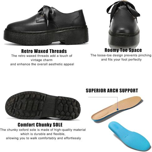 BEAUSEEN Women's Leather Platform Loafers - Slip On Walking Shoes Lightweight Thick Sole with Arch Support | Retro Comfort Fit in Saudi Arabia