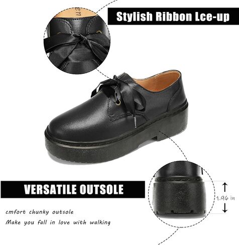 BEAUSEEN Women's Leather Platform Loafers - Slip On Walking Shoes Lightweight Thick Sole with Arch Support | Retro Comfort Fit in Saudi Arabia