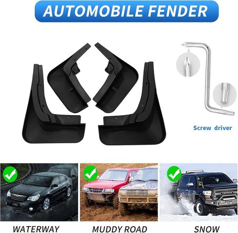 Custom Fit for Mud Flaps 2024 Buick Envista Mud Splash Guard Front and Rear 4-PC Set in Saudi Arabia