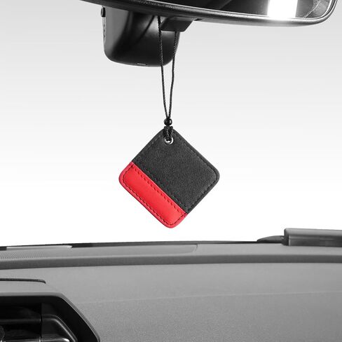 Betterhumz السيارة معلقة زخرفة متوافقة مع Audi A3 RS3 A4 A5 A6 A7 RS7 A8 Q3 Q7 R8 لملحقات المرايا الخلفية الداخلية Alcantara (الأسود الأحمر) in Kuwait