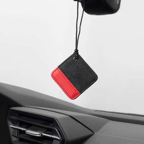 Betterhumz السيارة معلقة زخرفة متوافقة مع Audi A3 RS3 A4 A5 A6 A7 RS7 A8 Q3 Q7 R8 لملحقات المرايا الخلفية الداخلية Alcantara (الأسود الأحمر) in Kuwait