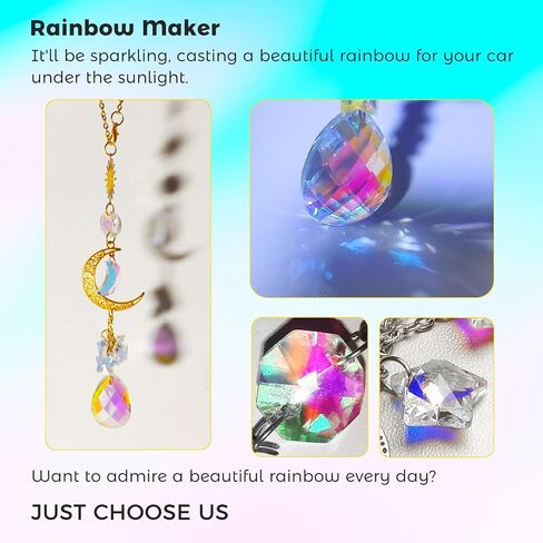 ملحقات سيارة Crystal Sun الخلفية للسيارات ، بلينغ إطلالة خلفية مرآة داخلية للنساء الرجال ، ديكور سيارة لطيف معلقة ، يعكس الضوء والطاقة النابضة بالحياة in Kuwait