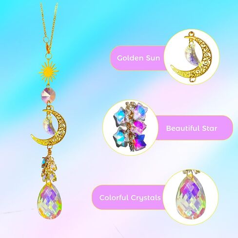 ملحقات سيارة Crystal Sun الخلفية للسيارات ، بلينغ إطلالة خلفية مرآة داخلية للنساء الرجال ، ديكور سيارة لطيف معلقة ، يعكس الضوء والطاقة النابضة بالحياة in Kuwait