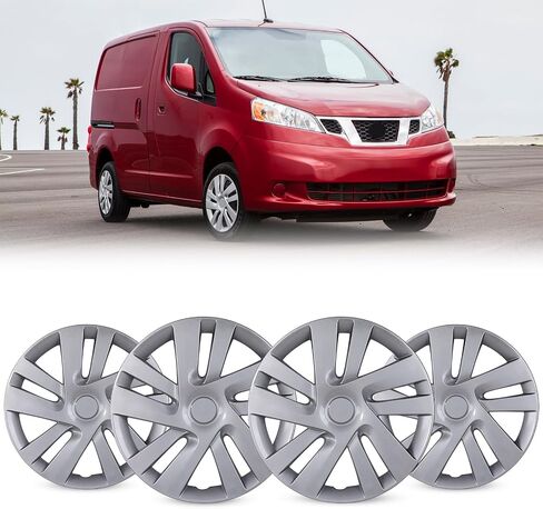 AUTOWIKI 15" Silver Hubcaps for 2013-2021 Nissan NV200, Snap-On Installation Set of 4 Wheel Rim Covers Compatible with 13-21 Nissan NV200 Steel Wheels Hub Caps-15 Inch Set of 4 in Saudi Arabia