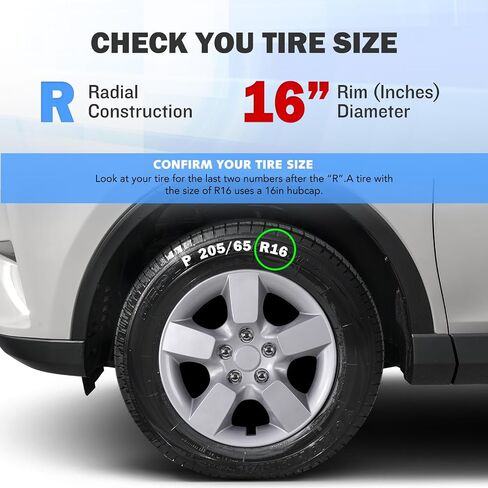 AUTOWIKI 16 Inch Hubcaps for Nissan Rogue 2008-2015 Silver Wheel Rims Cover for Nissan Rogue Select 08-15, PP Wheel Tires Covers for Steel Wheel Hubcap (1 Piece, with Decorative Screws) in Saudi Arabia