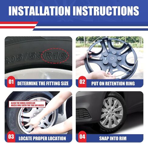 ROXX 16 inch hubcaps Set of 4 for 2013-2019 Nissan Sentra&2011-2017 Nissan Leaf, Snap-On Replacement Exterior Accessories PP Material 16" Wheel Cover No Logo in The Middle (Sliver) in Saudi Arabia