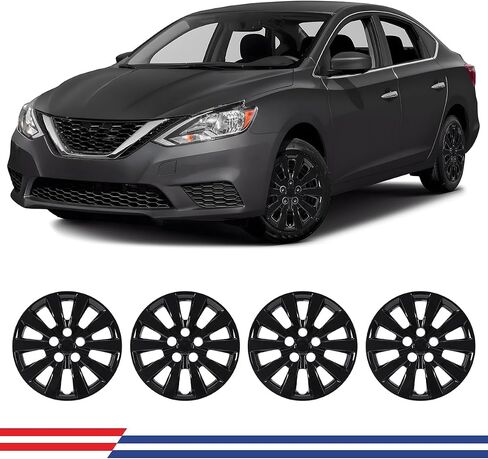 ROXX 16 inch hubcaps Set of 4 for 2013-2019 Nissan Sentra&2011-2017 Nissan Leaf, Snap-On Replacement Exterior Accessories PP Material 16" Wheel Cover No Logo in The Middle (Sliver) in Saudi Arabia