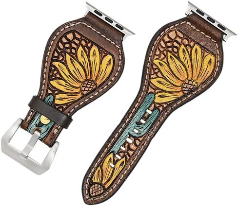 American Darling Beautifully Hand Tooled Genuine American Leather I watch Strap Men and Women Unisex in Saudi Arabia