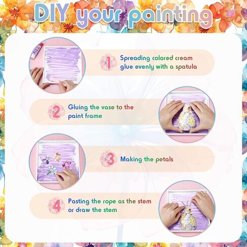 2 Sets DIY Vase Mosaic Painting Kit DIY Mosaic Arts and Craft Kits Mosaic Tiles DIY Crafts with Vase Flower Mosaic Accessories Creativity Handmade Artwork for Adults Home Decoration in Kuwait