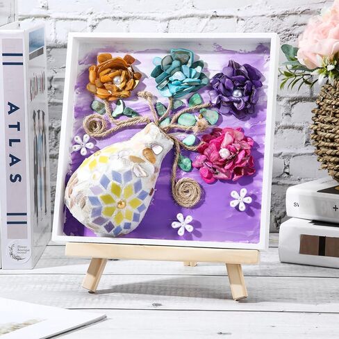 2 Sets DIY Vase Mosaic Painting Kit DIY Mosaic Arts and Craft Kits Mosaic Tiles DIY Crafts with Vase Flower Mosaic Accessories Creativity Handmade Artwork for Adults Home Decoration in Kuwait