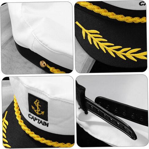 Cabilock Bride Captain Hat With Veil - Sailor Hat الأنيق لحفلات البكالوريوس وأحداث اليخوت - ملحقات تأثيري بحري فريدة من نوعها للنساء in Kuwait