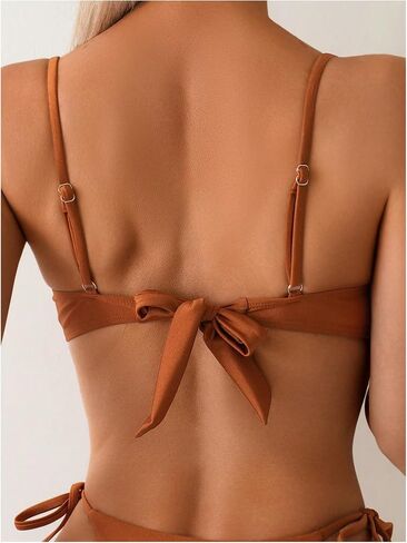 SOLY HUX Bikini Sets for Women Two Piece Swimsuit Underwire Tie Side String Bathing Suit in Saudi Arabia
