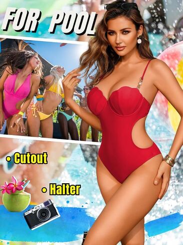 Monokini للسيدات مع Sarong ، صدف Bra Halter الخانق خالية in Kuwait