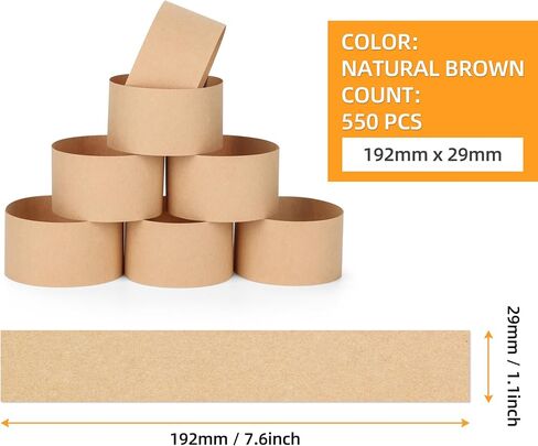 Money Bands White Kraft Currency Straps Self Adhesive Currency Straps for Bill(550PCS, 7.6x1.1 in) in Kuwait