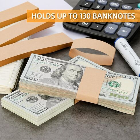 Money Bands White Kraft Currency Straps Self Adhesive Currency Straps for Bill(550PCS, 7.6x1.1 in) in Kuwait