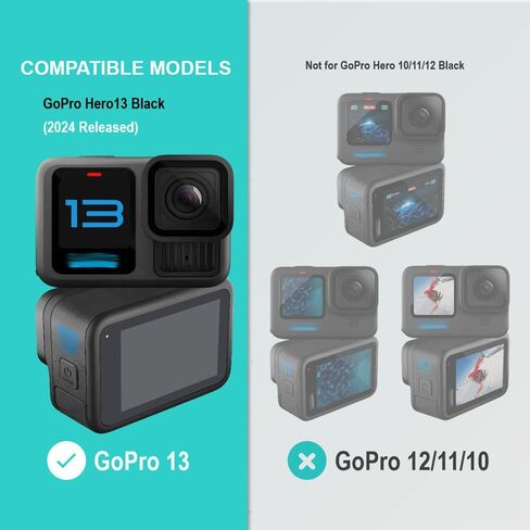 واقي شاشة ينطبق على Gopro Hero 13 Hero13 أسود [6 عبوات] زجاج مقوى لهاتف Go pro Hero 13 سهل التركيب in Saudi Arabia