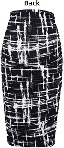 SHENHE Women's Leopard High Waisted Pencil Bodycon Long Skirt Ruched Midi Skirt in Saudi Arabia