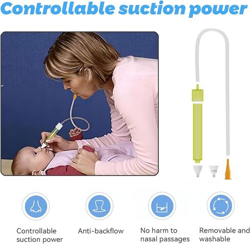Baby Nasal Aspirator with 24 Filters , Baby Nose Sucker for Toddler, Sealed Design & Soft Silicone Tip, BPA-Free in Saudi Arabia