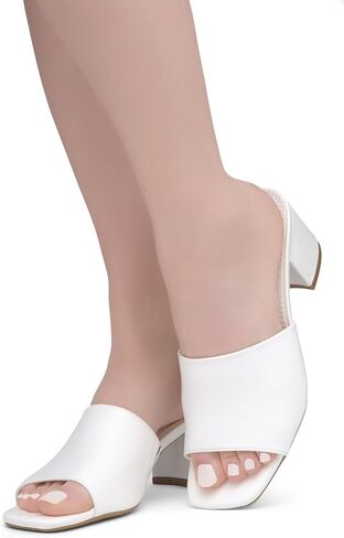 حذاء نسائي من Herstyle بكعب منخفض وكعب مكتنز وشرائح مفتوحة عند الأصابع وشريط واحد سهل الارتداء بكعب أسود وأزرق وأحمر للحفلات الراقصة وحفلات الزفاف والعطلات in Kuwait