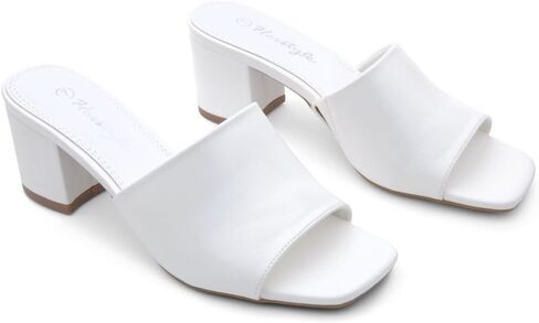 حذاء نسائي من Herstyle بكعب منخفض وكعب مكتنز وشرائح مفتوحة عند الأصابع وشريط واحد سهل الارتداء بكعب أسود وأزرق وأحمر للحفلات الراقصة وحفلات الزفاف والعطلات in Kuwait