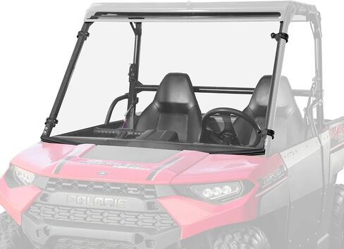 SuperAtv كامل الزجاج الأمامي لعام 2018+ Polaris Ranger 150 Youth | 1/4 بوصة البولي الكربوني - 250x أقوى من الزجاج in Saudi Arabia