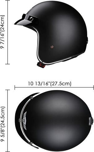 AHR 3/4 مفتوح الوجه خوذة الدراجات النارية خوذة عتيقة الرجعية مع Visor for Men Women ، Bobber Scooter ATV Cruiser Dot ، Run-O5 in Saudi Arabia
