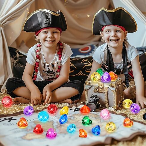 Marforever 25 pcs ألعاب حمام السباحة للأحجار الكريمة ، أحواض تجمع كبيرة ملونة ، Gems Pirate Treasure Diving Gems Diamond Pool Toys Toys Underwater Onderwater For Summer Swimming Gift Boys Girls Girl Game Game Award in Kuwait