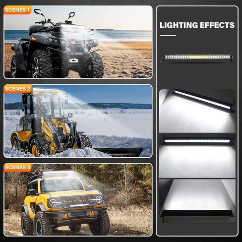 Willpower 24 Inch 180W LED Light Bar 12V 24V Slim Off Road Driving Lights IP67 Waterproof Spot Beam Work Fog Lamps for 4X4 Offroad Truck Car ATV SUV Vehicle Boat Lighting with Wire Harness in Saudi Arabia